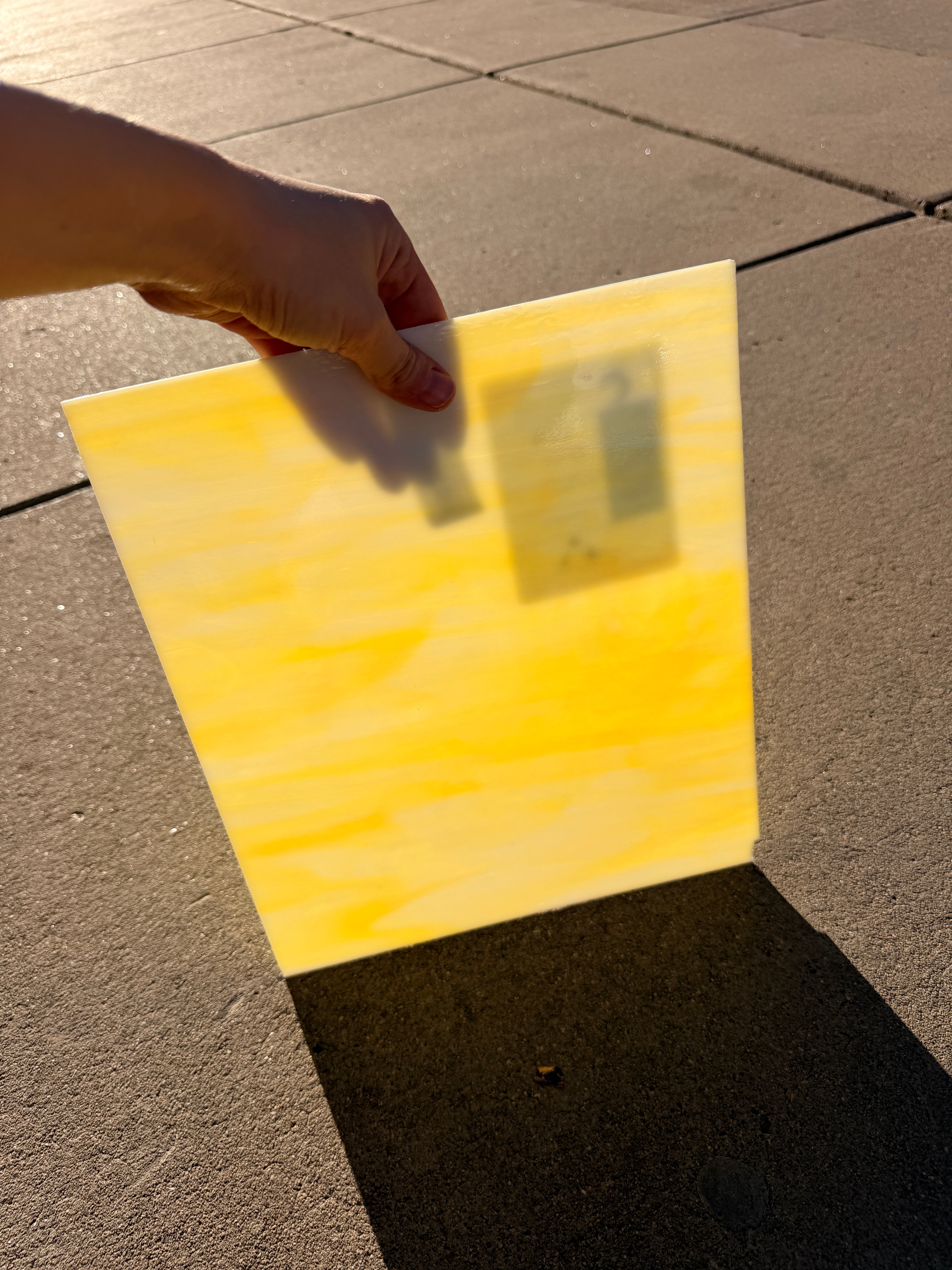 White/Yellow Oceanside Fusible 96 COE (OGT 365.1F) Sheet Glass Colorado Glassworks