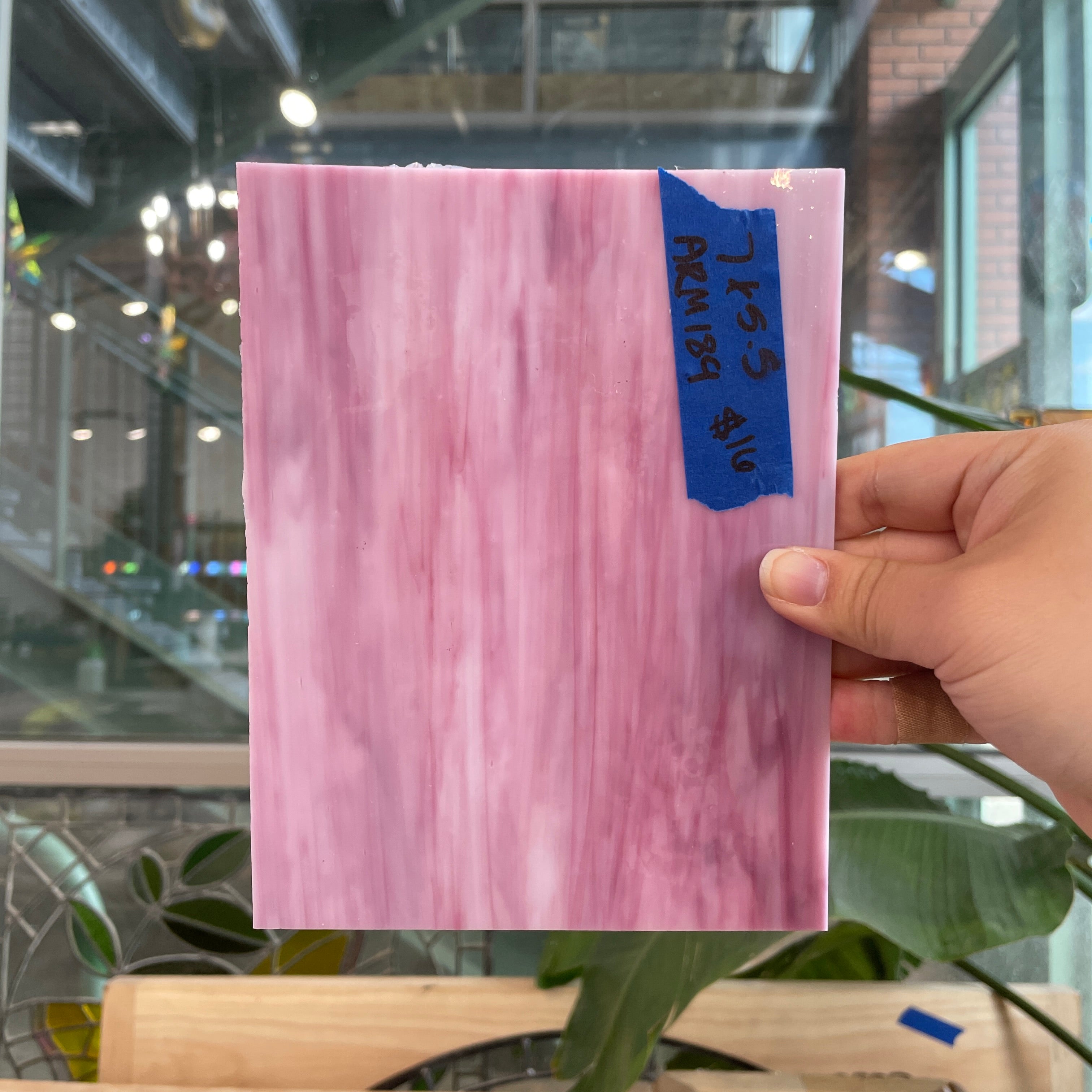Pink White Mixed Opaque Armstrong Sheet Glass Colorado Glassworks