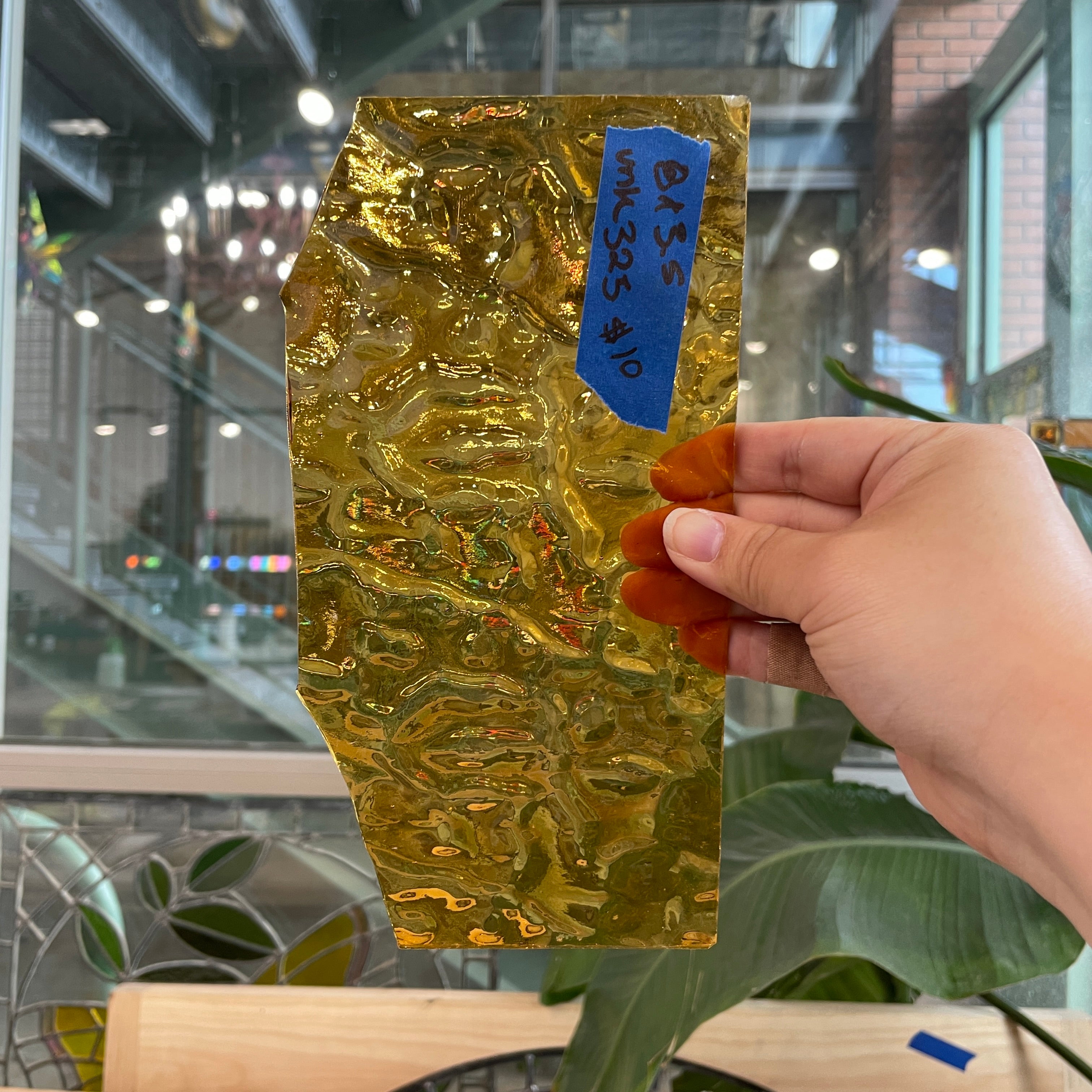 Amber Vintage Textured Transparent Sheet Glass Colorado Glassworks