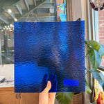 Medium Blue Rough Rolled Oceanside Fusible 96 COE (OGT 134RRF) Sheet Glass Colorado Glassworks