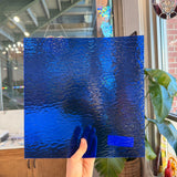 Medium Blue Rough Rolled Oceanside Fusible 96 COE (OGT 134RRF) Sheet Glass Colorado Glassworks