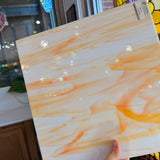 White/Orange Oceanside Fusible 96 COE (OGT 375.1F) Sheet Glass Colorado Glassworks