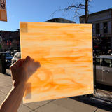 White/Orange Oceanside Fusible 96 COE (OGT 375.1F) Sheet Glass Colorado Glassworks
