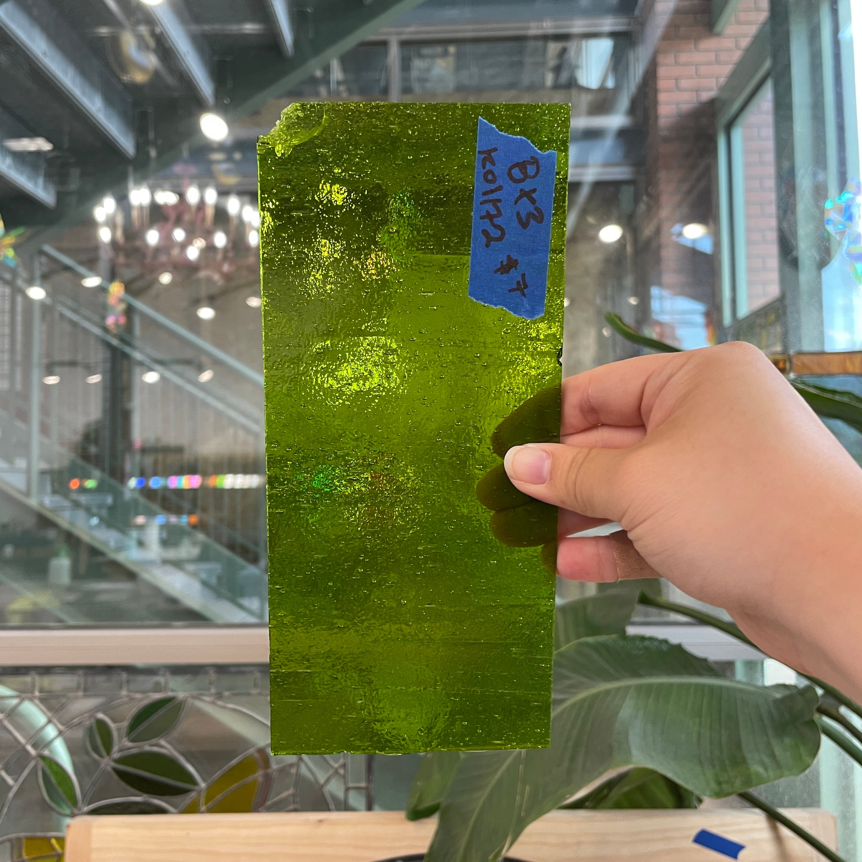 Pickle Green Transparent Kokomo Colorado Glassworks KO1172 (8x3in)