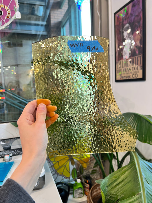 Light Honey Amber English Muffle Wissmach Sheet Glass Colorado Glassworks