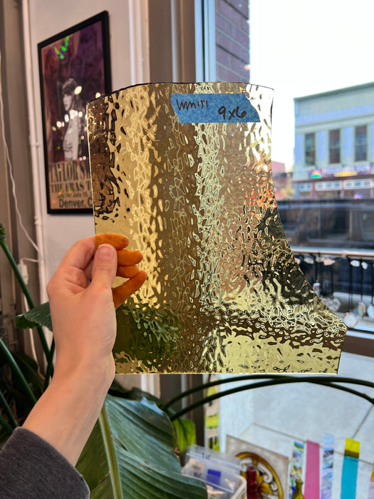 Light Honey Amber English Muffle Wissmach Sheet Glass Colorado Glassworks WM151 (9x6in)