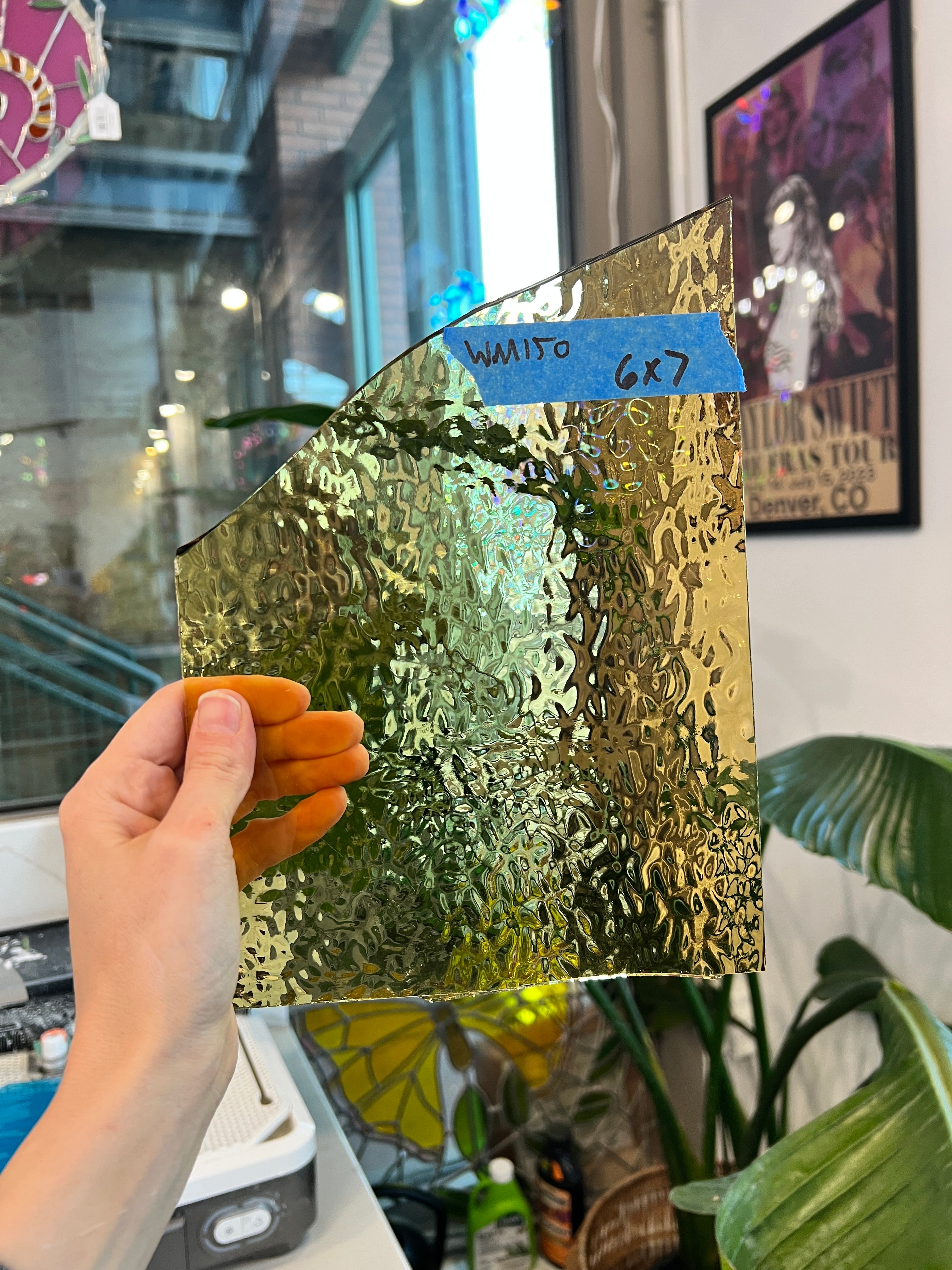 Light Honey Amber English Muffle Wissmach Sheet Glass Colorado Glassworks WM150 (6x7in)