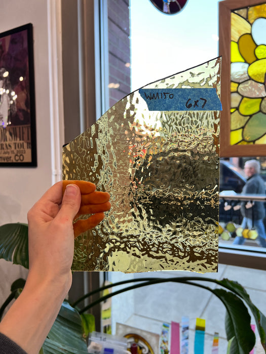 Light Honey Amber English Muffle Wissmach Sheet Glass Colorado Glassworks