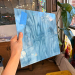 Steel Blue/White Oceanside Fusible 96 COE (OGT 838.74F) Sheet Glass Colorado Glassworks