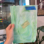 Vintage Blue Green White Mixed AC Fischer Sheet Glass Colorado Glassworks ACF52 (11x7in)