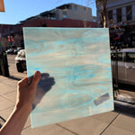 Steel Blue/White Oceanside Fusible 96 COE (OGT 838.74F) Sheet Glass Colorado Glassworks