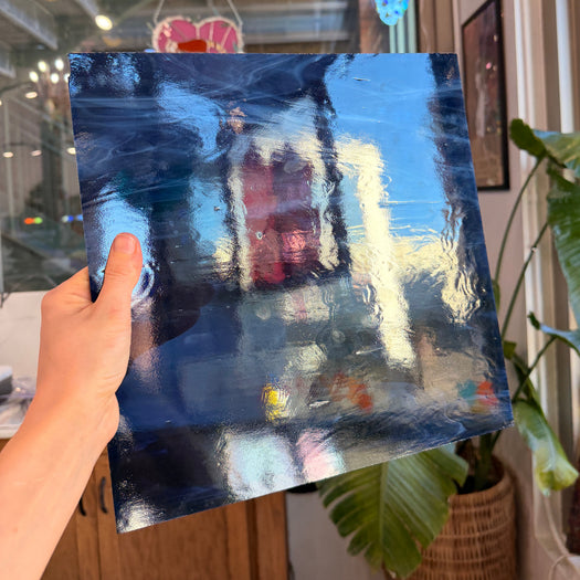 Navy Blue Wispy Oceanside Fusible 96 COE (OGT 838.96F) Sheet Glass Colorado Glassworks
