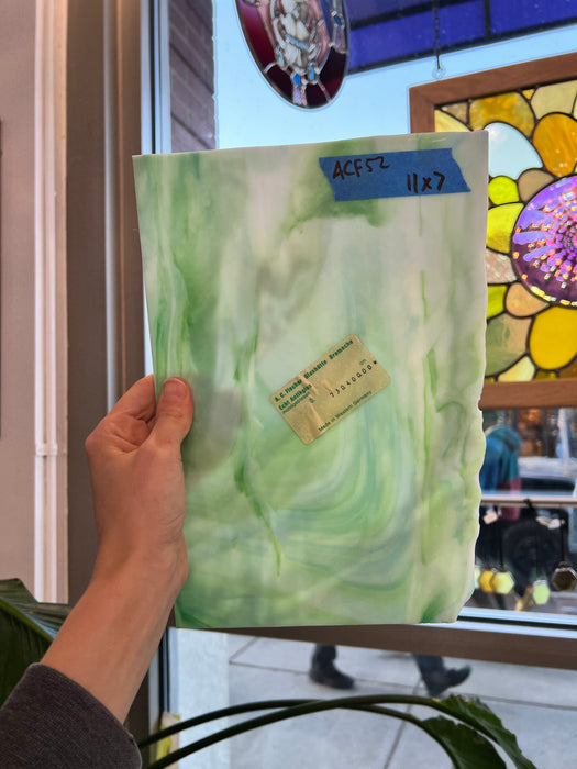 Vintage Blue Green White Mixed AC Fischer Sheet Glass Colorado Glassworks