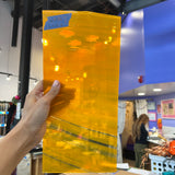 Lamberts Mouth Blown Orange Wispy Specality Sheet Sheet Glass Colorado Glassworks LA373 (12x6in)  
