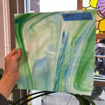 Vintage Blue Green White Mixed AC Fischer Sheet Glass Colorado Glassworks