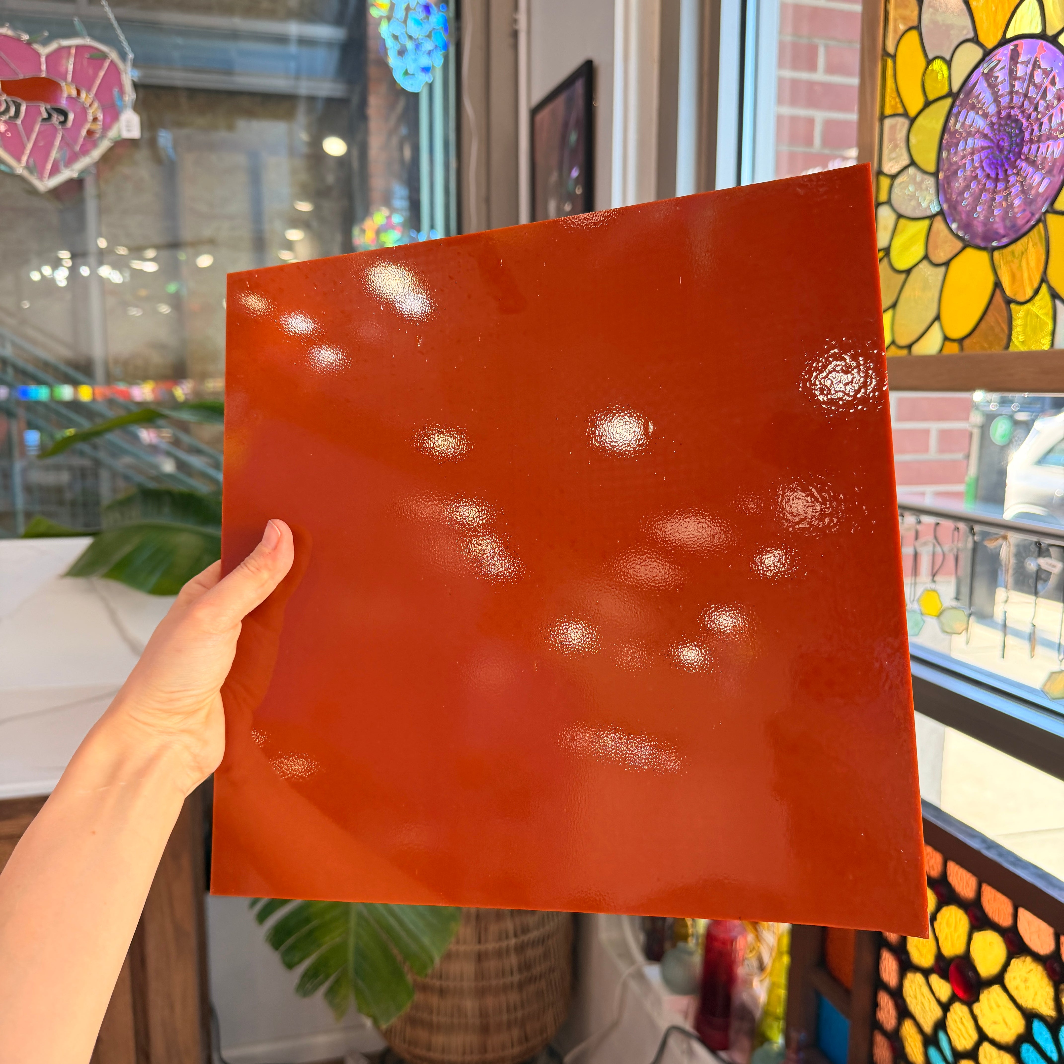 Terra Cotta Opalescent Oceanside Fusible 96 COE (OGT 215.72F) Sheet Glass Colorado Glassworks