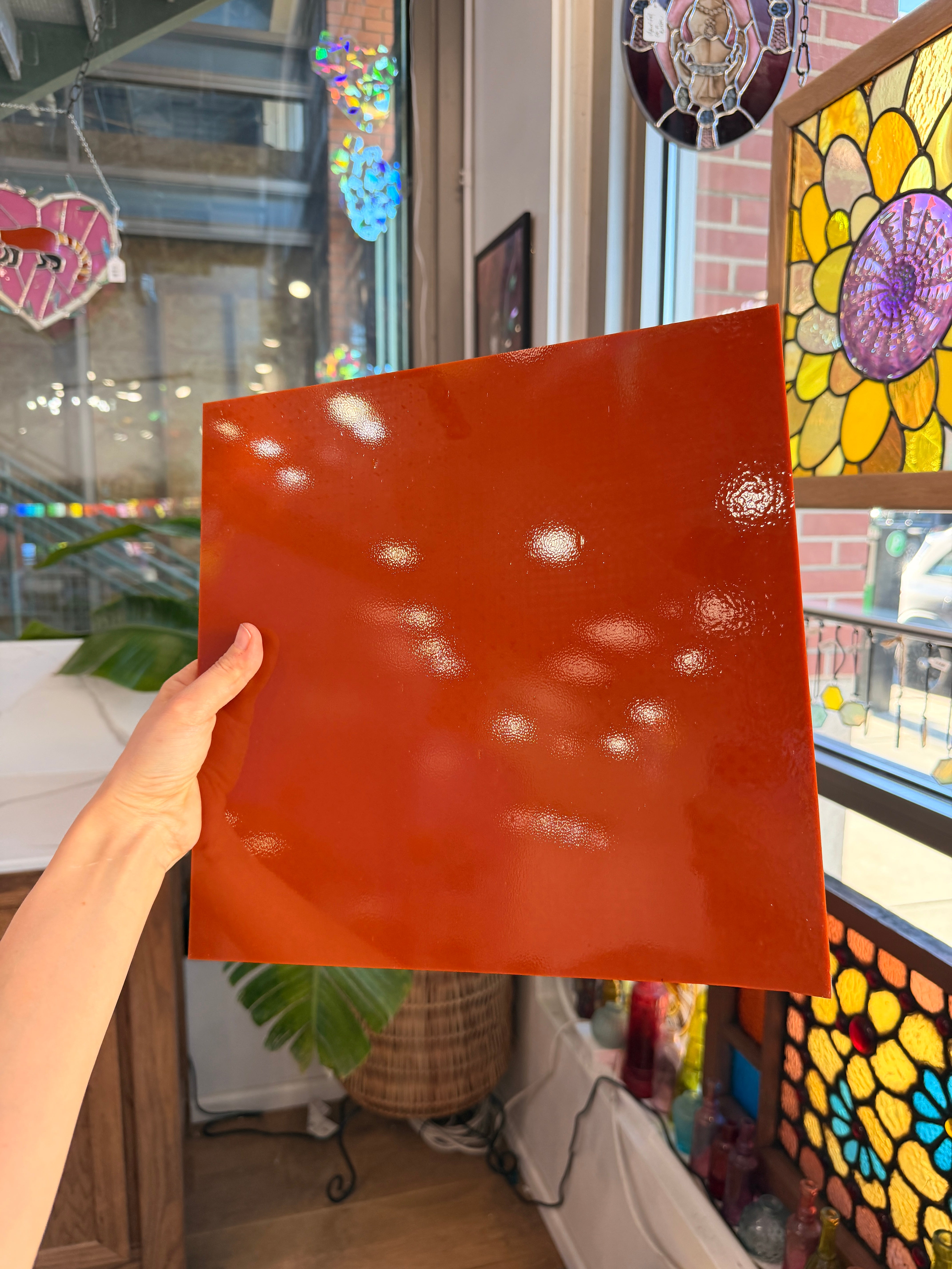 Terra Cotta Opalescent Oceanside Fusible 96 COE (OGT 215.72F) Sheet Glass Colorado Glassworks