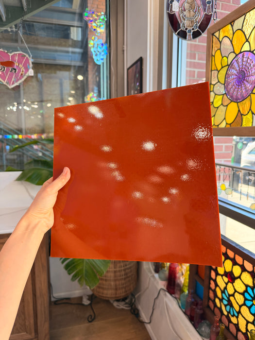 Terra Cotta Opalescent Oceanside Fusible 96 COE (OGT 215.72F) Sheet Glass Colorado Glassworks