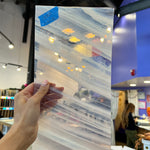 Lamberts Mouth Blown Violet & Opaque White on Clear (Flash Glass) S18 Sheet Glass Colorado Glassworks LA369 (6.4x12in)  
