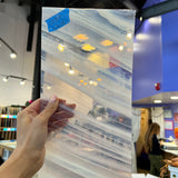 Lamberts Mouth Blown Violet & Opaque White on Clear (Flash Glass) S18 Sheet Glass Colorado Glassworks LA369 (6.4x12in)  