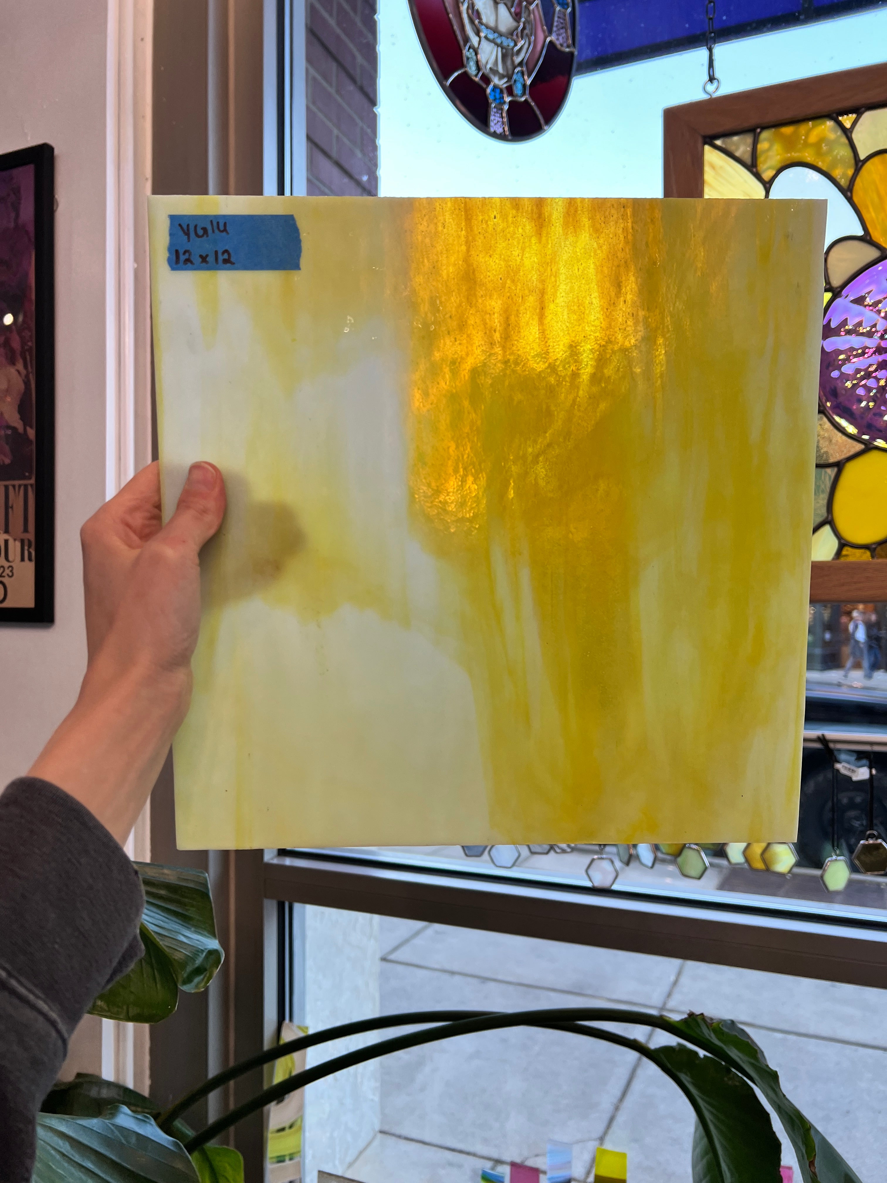 Yellow and White Mixed Youghiogheny Sheet Glass Colorado Glassworks