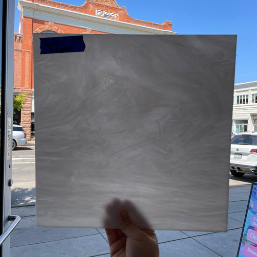 White Wispy Opaque Spectrum Sheet Glass Colorado Glass Works