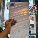 Lamberts Mouth Blown Violet & Opaque White on Clear (Flash Glass) S18 Sheet Glass Colorado Glassworks   