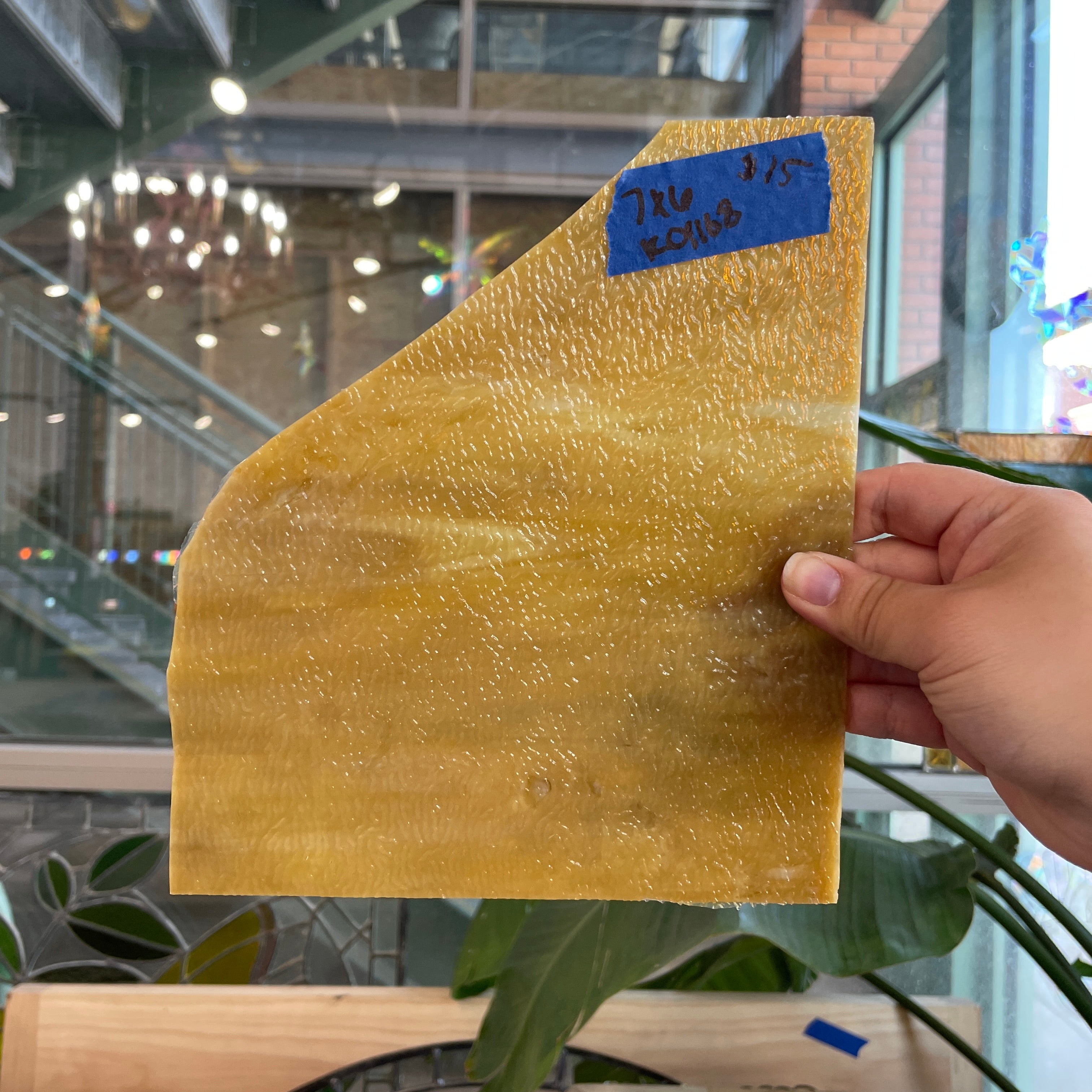 Tan White Wispy Textured Kokomo Sheet Glass Colorado Glassworks