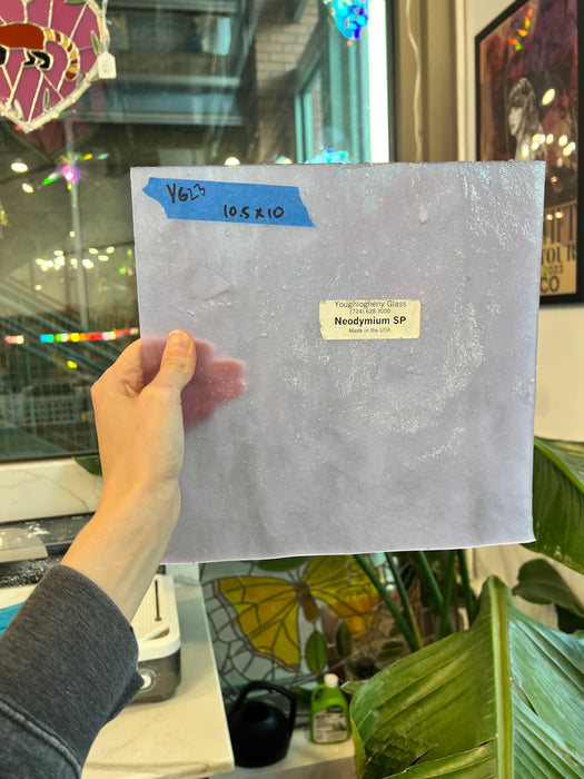 Neodymium Stipple Youghiogheny Sheet Glass Colorado Glassworks YG23 (10x10.5in)