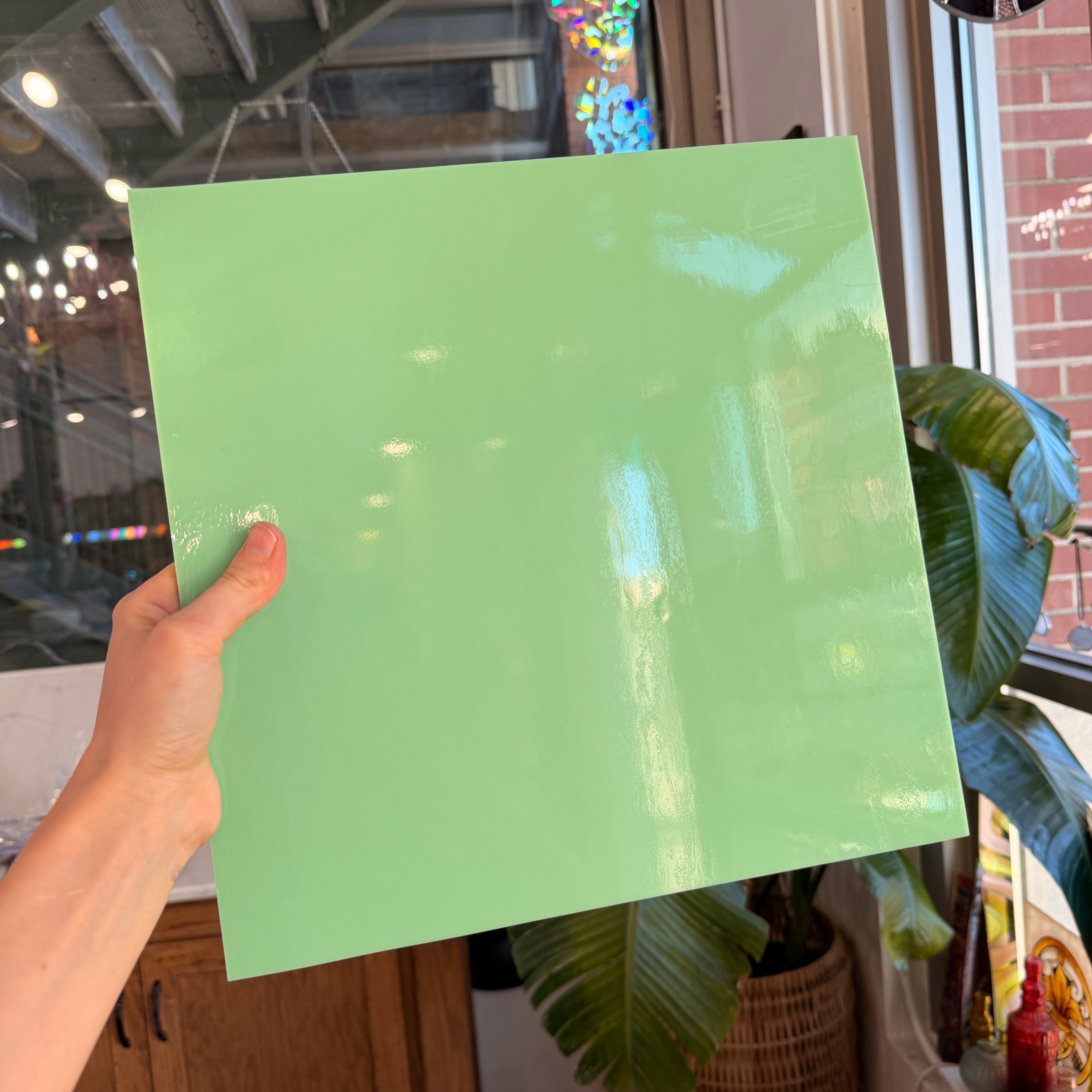 Easter (Pastel) Green Opalescent Oceanside Fusible 96 COE (OGT 222.72F) Sheet Glass Colorado Glassworks
