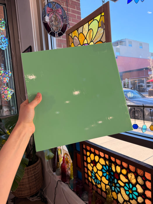 Easter (Pastel) Green Opalescent Oceanside Fusible 96 COE (OGT 222.72F) Sheet Glass Colorado Glassworks
