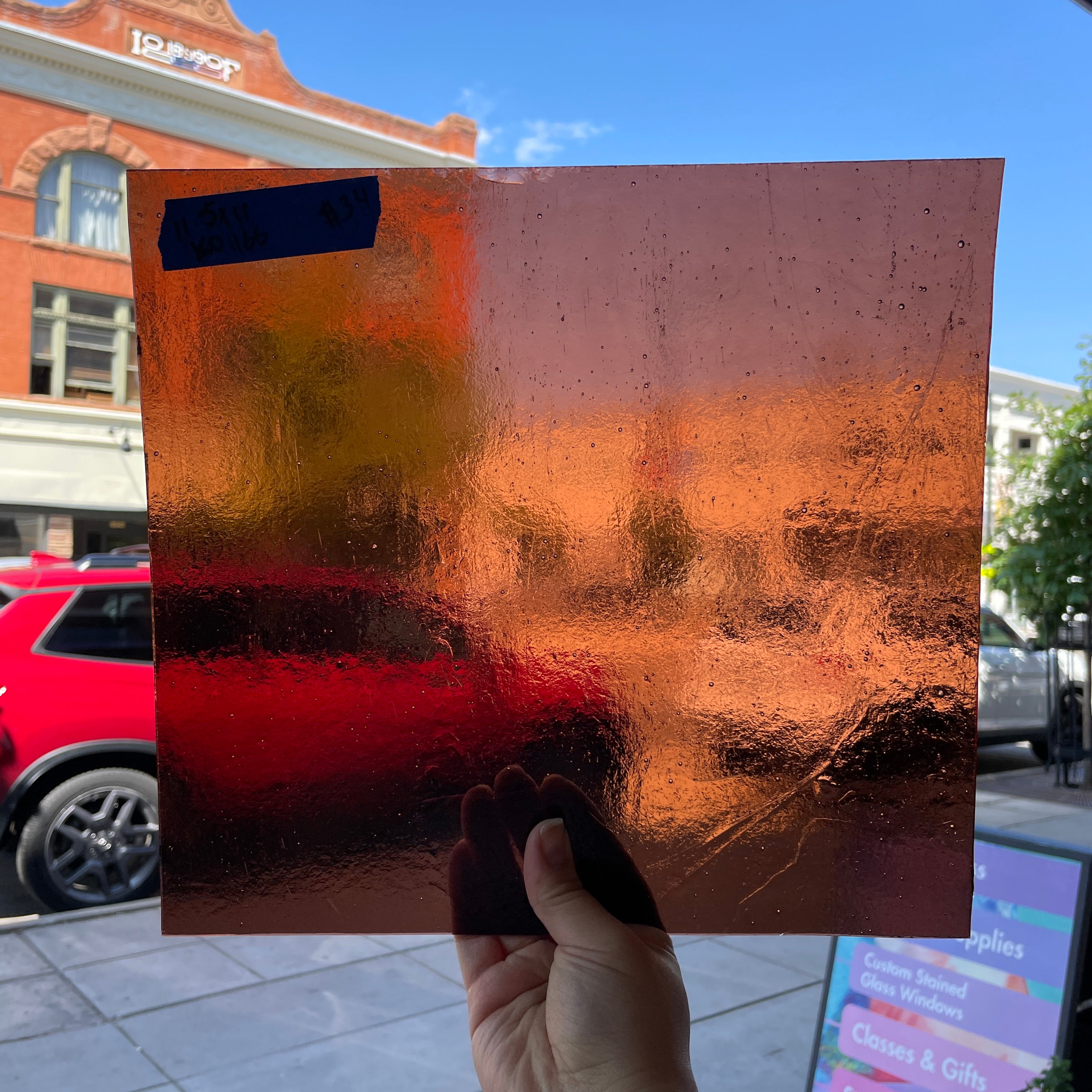 Brown Transparent Kokomo Sheet Glass Colorado Glassworks