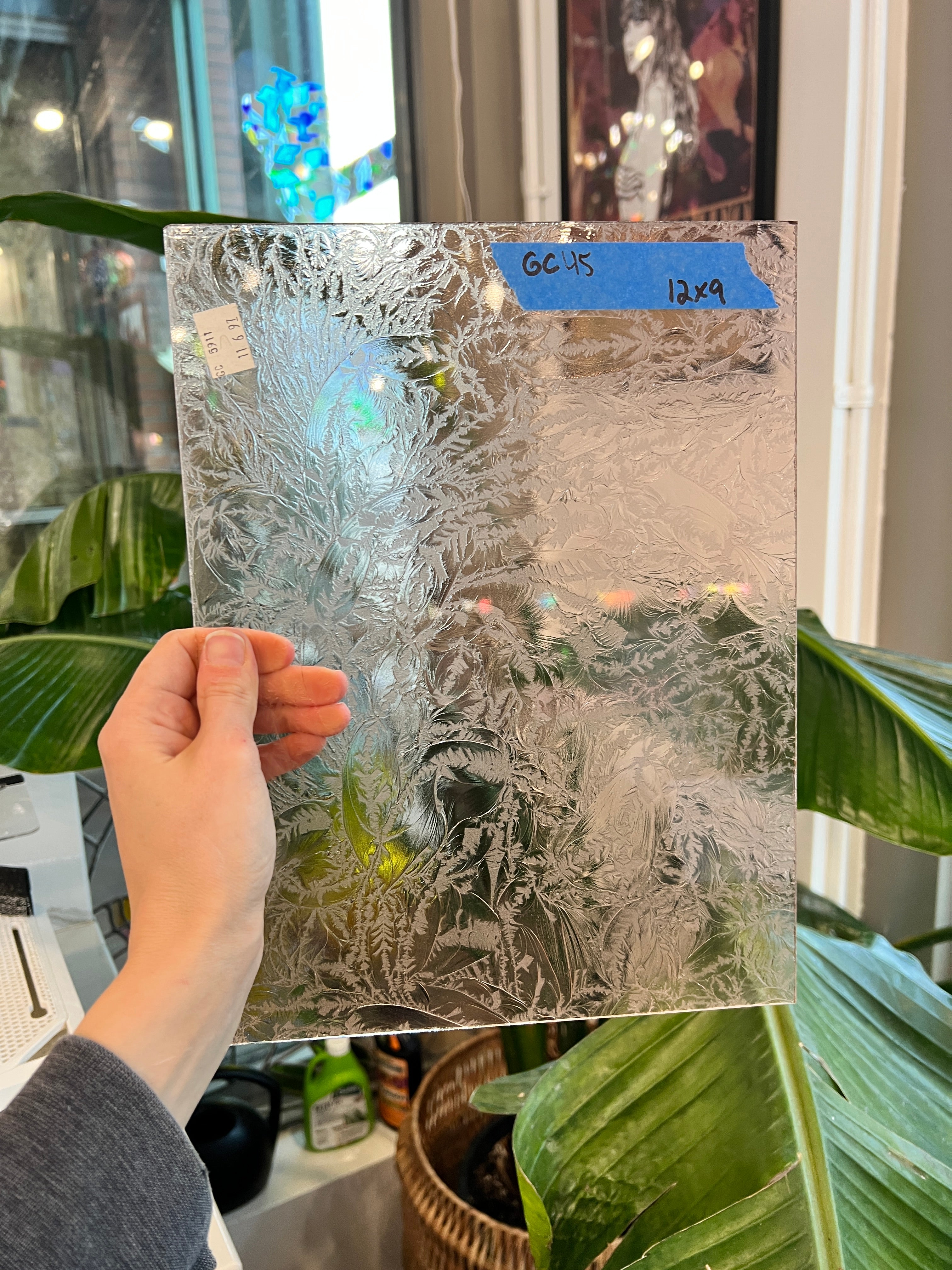 Vintage Light Pink Glue Chip Sheet Glass Glue Chip GC45 (12x9in)