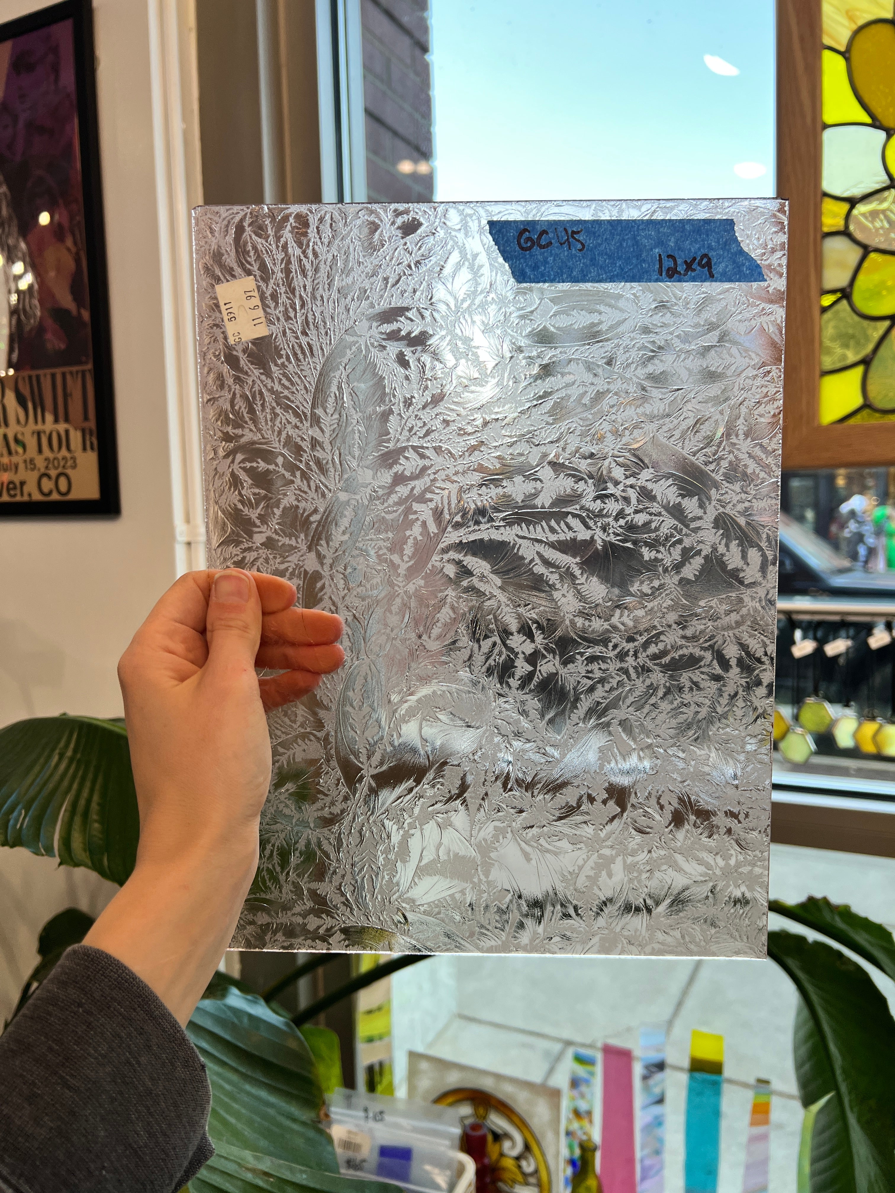 Vintage Light Pink Glue Chip Sheet Glass Glue Chip