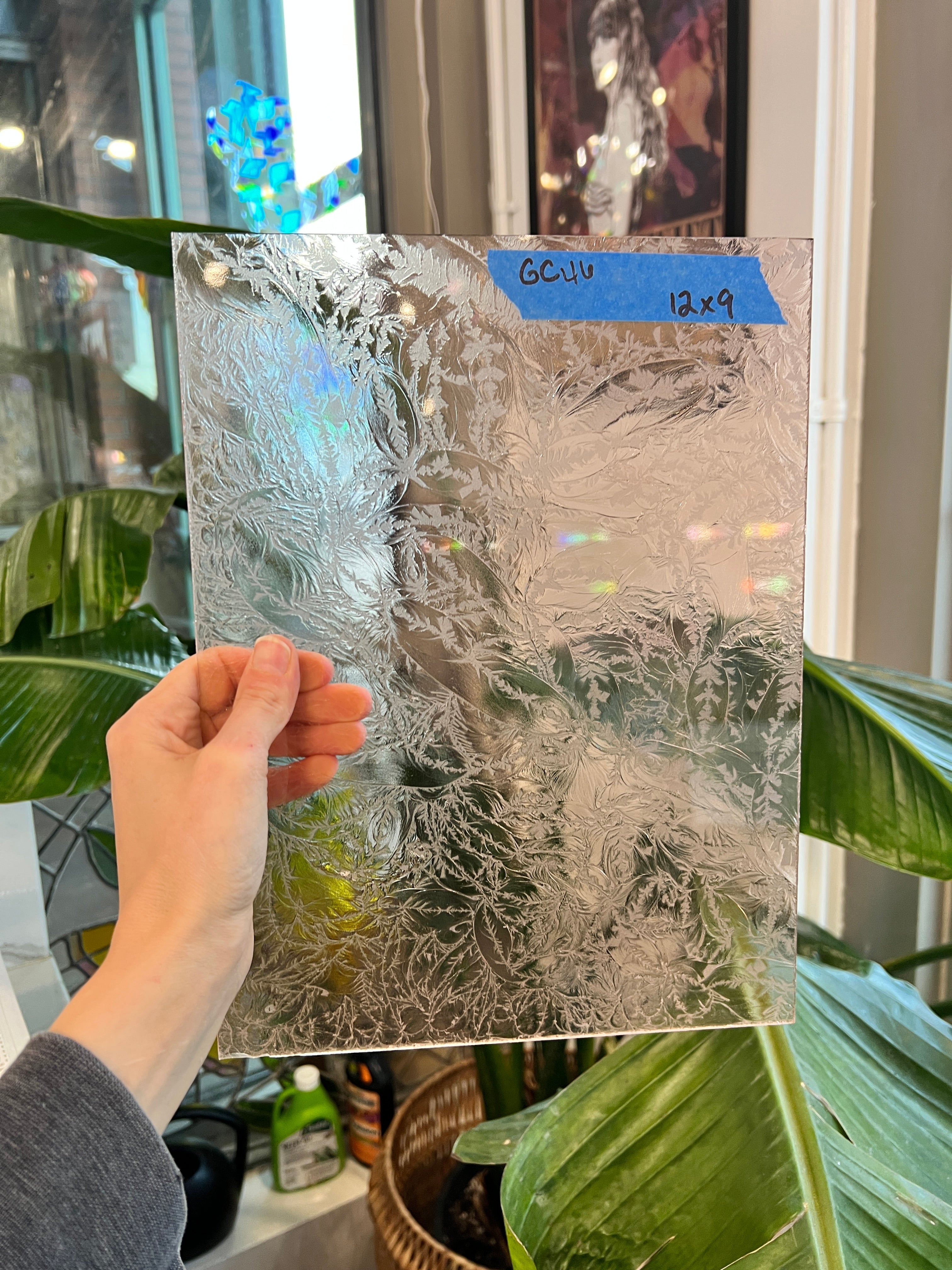 Vintage Light Pink Glue Chip Sheet Glass Glue Chip GC46 (12x9in)