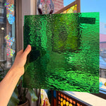 Medium Green Hammered Oceanside Fusible 96 COE (OGT 123HF) Sheet Glass Colorado Glassworks