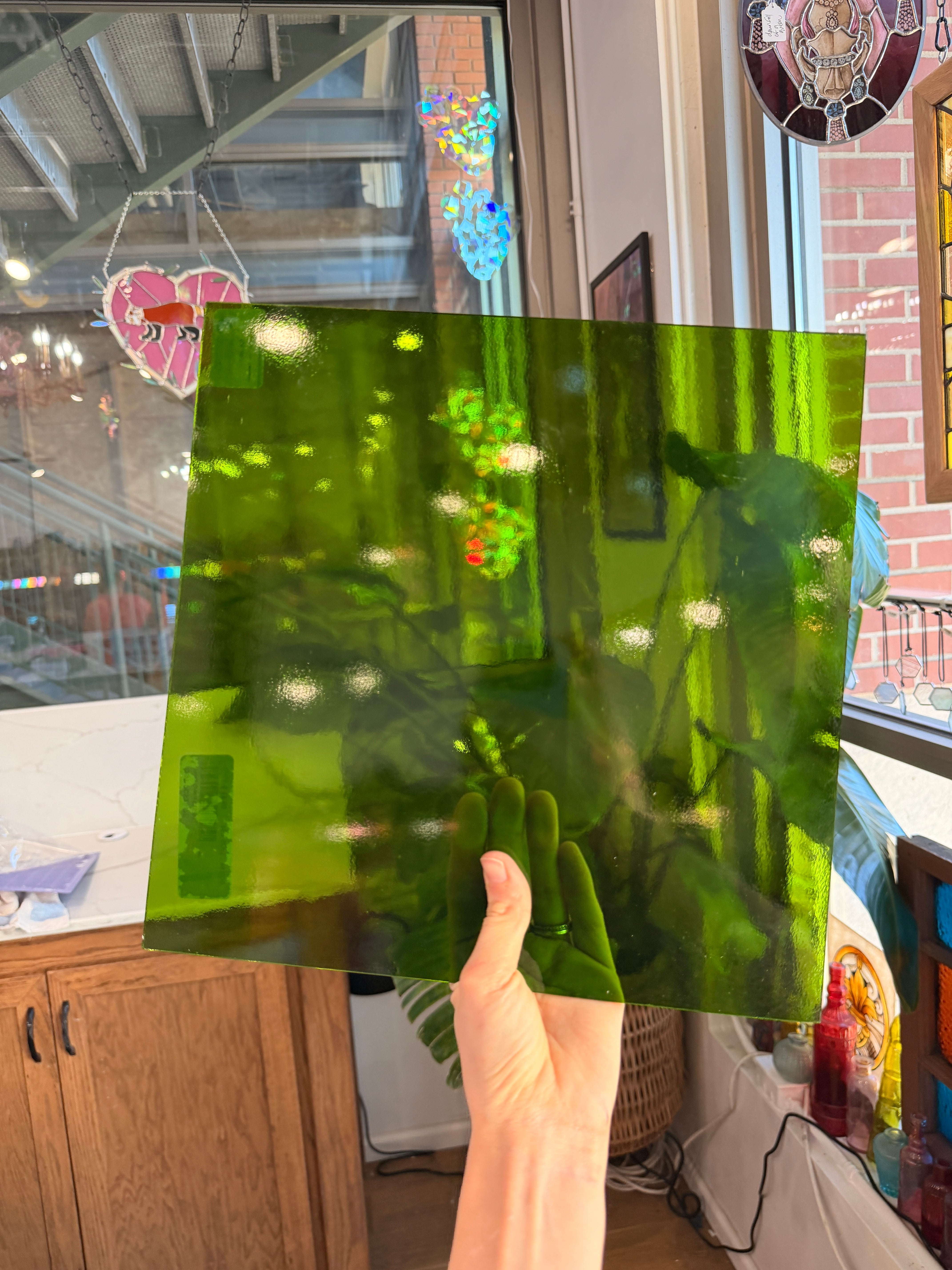Moss Green Transparent Oceanside Fusible 96 COE (OGT 526.2F) Sheet Glass Colorado Glassworks