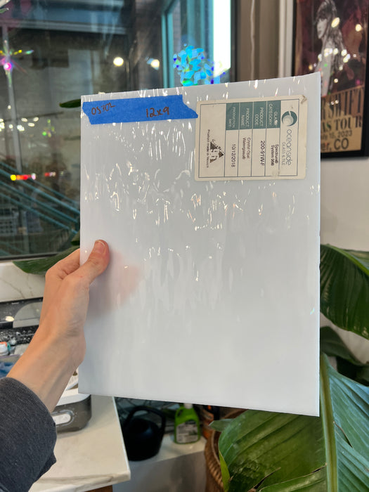 Oceanside Crystal Opal Waterglass Fusible 96 COE Sheet Glass Colorado Glassworks OS302 (12x9in)