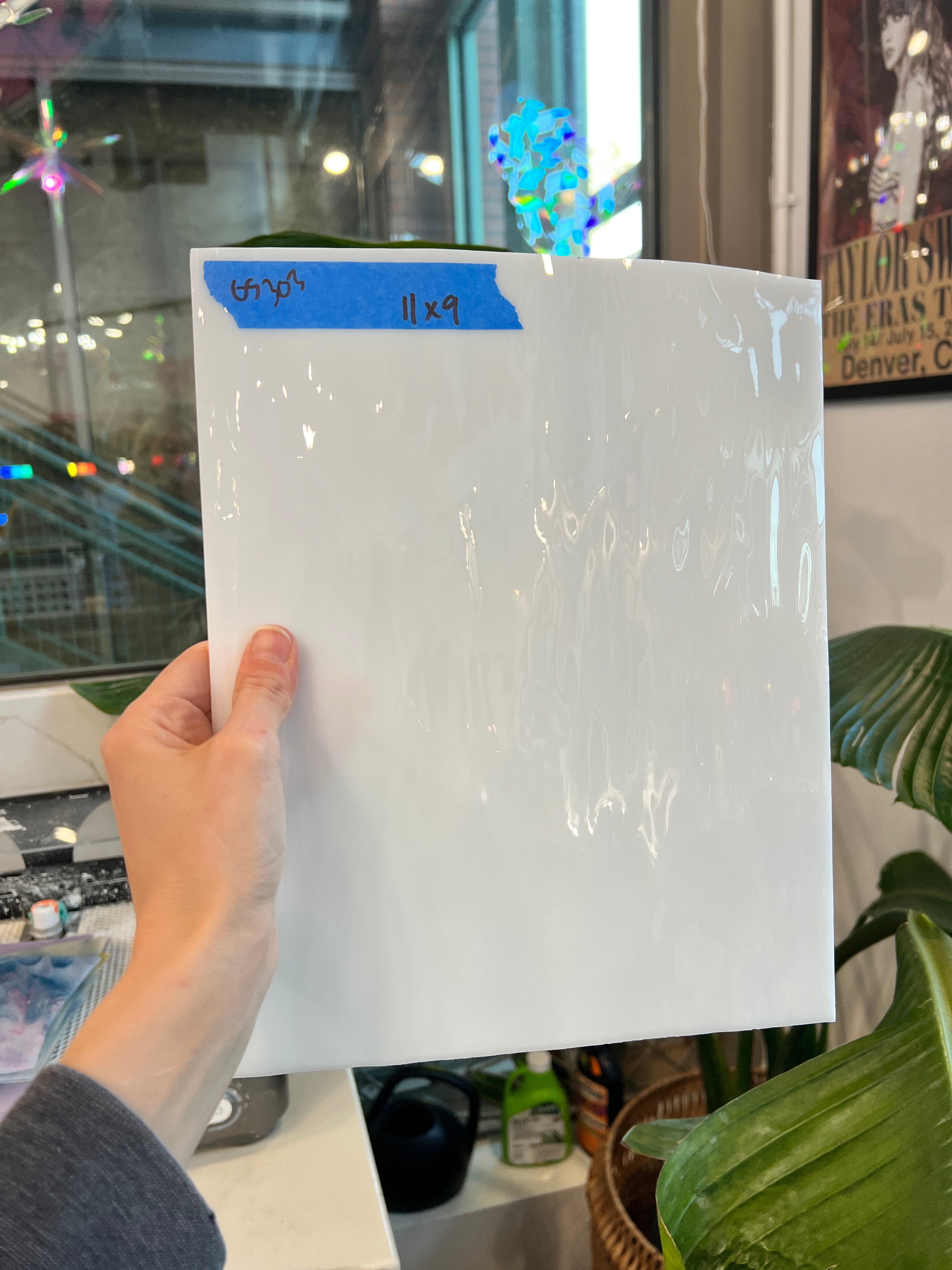 Oceanside Crystal Opal Waterglass Fusible 96 COE Sheet Glass Colorado Glassworks OS303 (11x9in)
