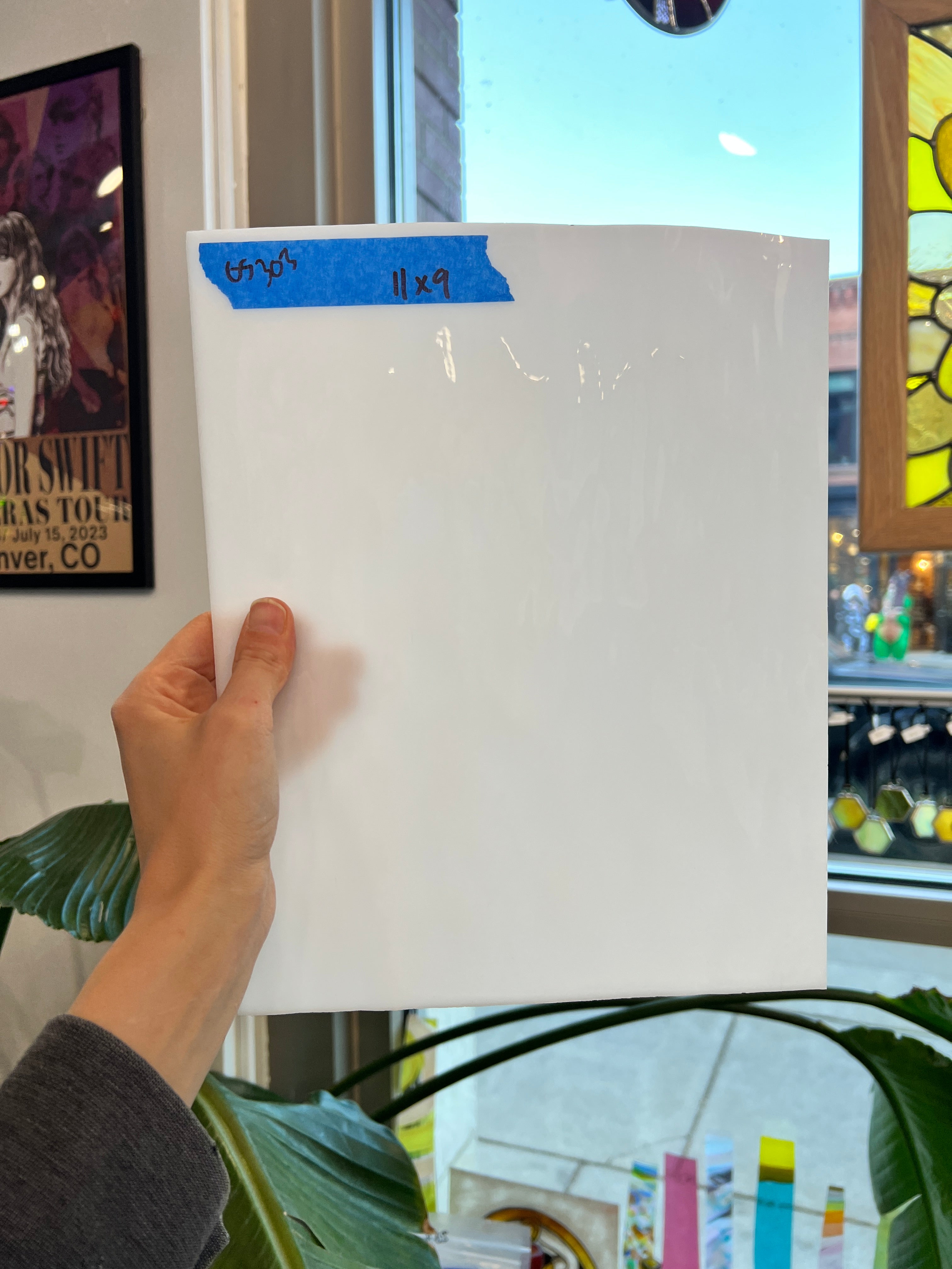 Oceanside Crystal Opal Waterglass Fusible 96 COE Sheet Glass Colorado Glassworks