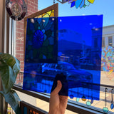 Dark Blue Transparent Oceanside Fusible 96 COE (OGT 136F) Sheet Glass Colorado Glassworks