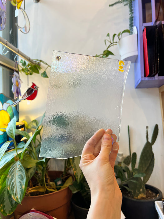 Clear Iridescent Bullseye Fusible 90 COE Sheet Glass Colorado Glassworks   