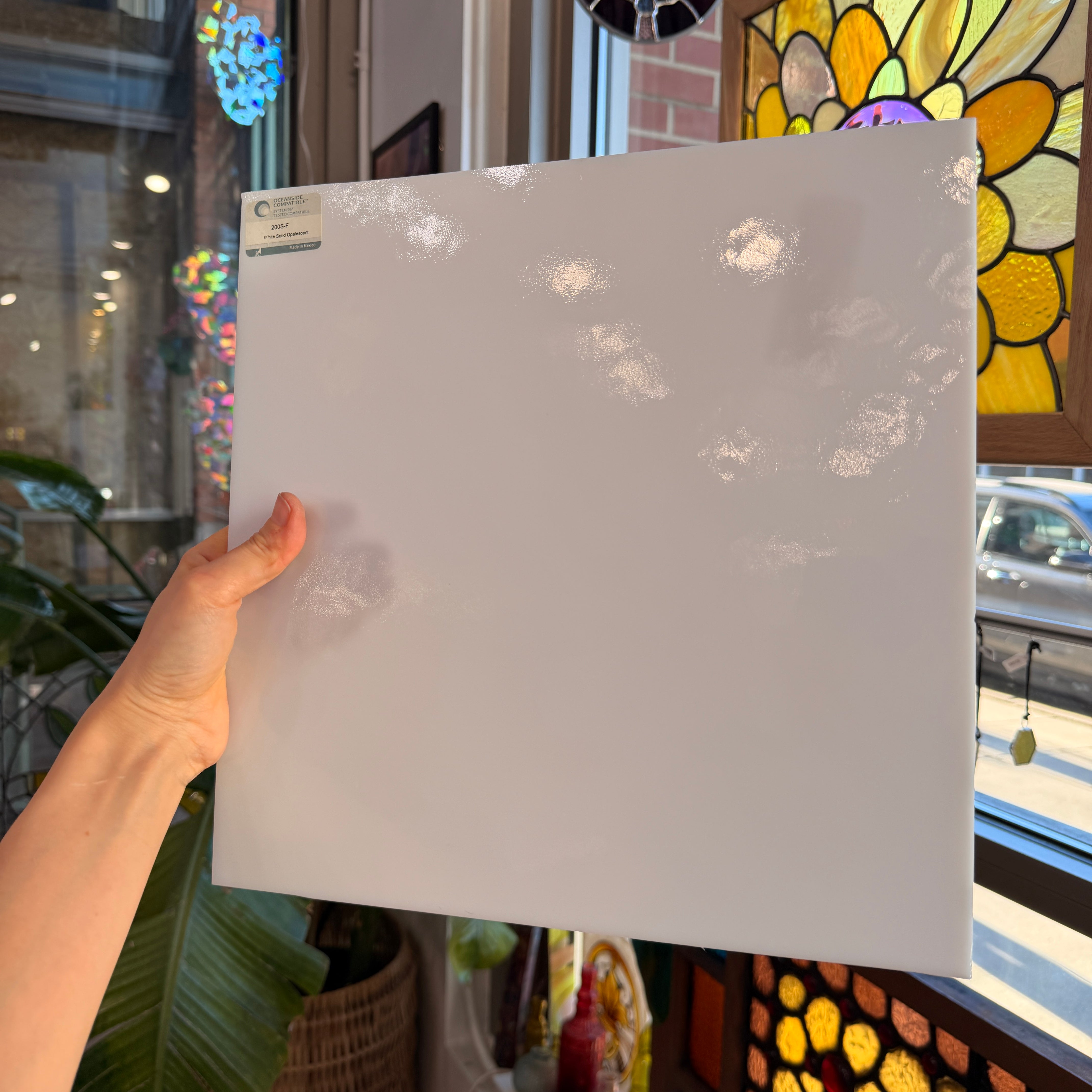 White Opal Oceanside Fusible 96 COE (OGT 200F) Sheet Glass Colorado Glassworks