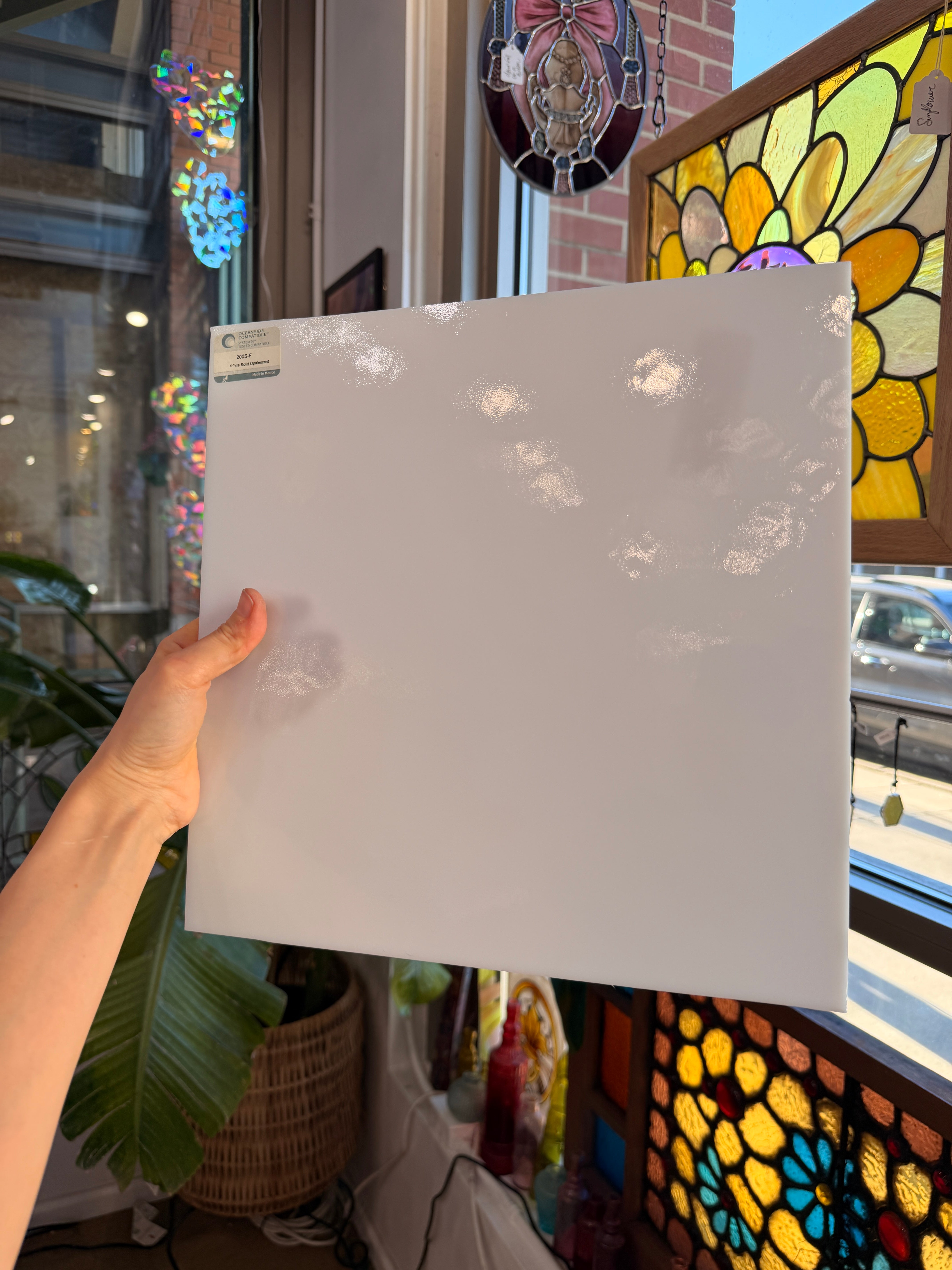 White Opal Oceanside Fusible 96 COE (OGT 200F) Sheet Glass Colorado Glassworks