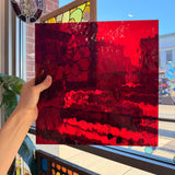 Ruby Red Waterglass Oceanside Fusible 96 COE (OGT 152WF) Sheet Glass Colorado Glassworks