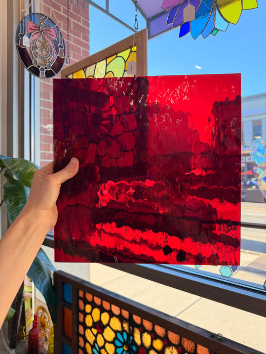 Ruby Red Waterglass Oceanside Fusible 96 COE (OGT 152WF) Sheet Glass Colorado Glassworks