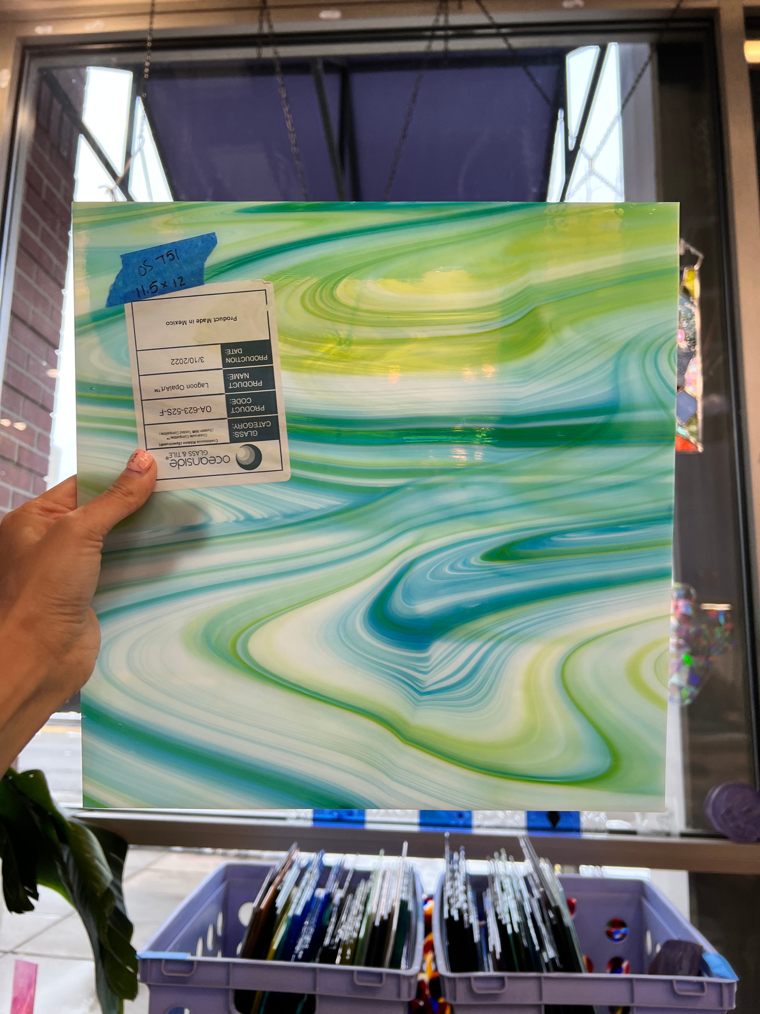 Lagoon Fusers Reserve Oceanside Fusible 96 COE (623-52S-F) Sheet Glass Colorado Glassworks
