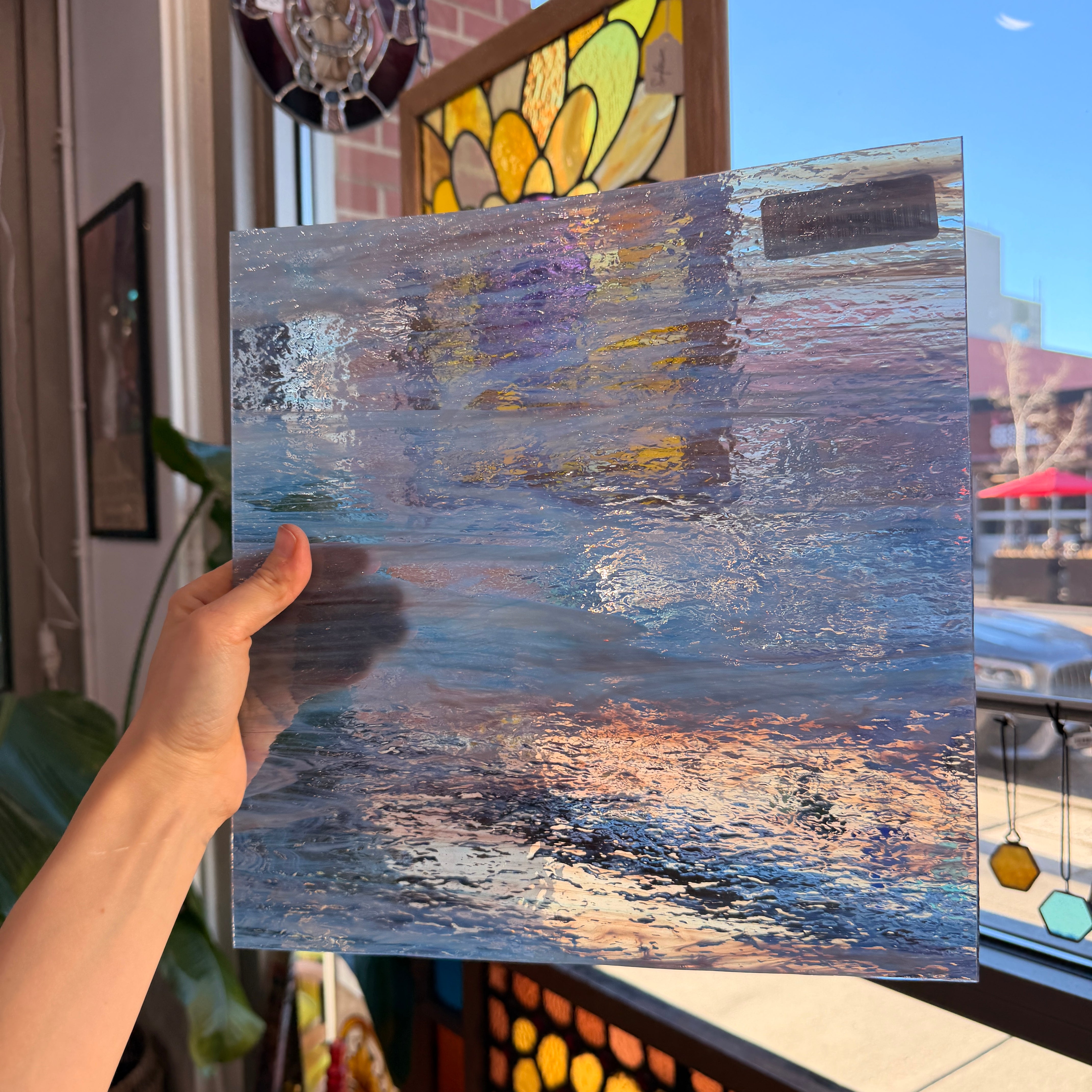 Aqua-Rose Pearl Opal Oceanside Fusible 96 COE (OGT 6034.83CCF) Sheet Glass Colorado Glassworks