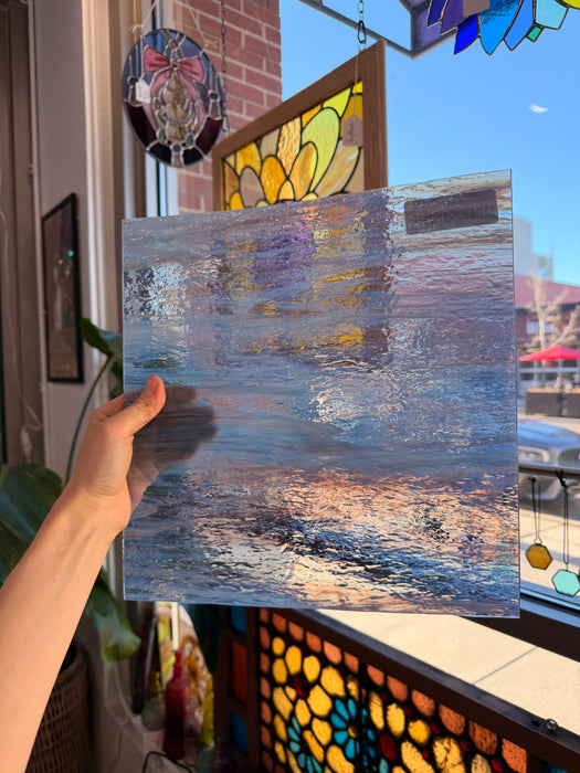Aqua-Rose Pearl Opal Oceanside Fusible 96 COE (OGT 6034.83CCF) Sheet Glass Colorado Glassworks