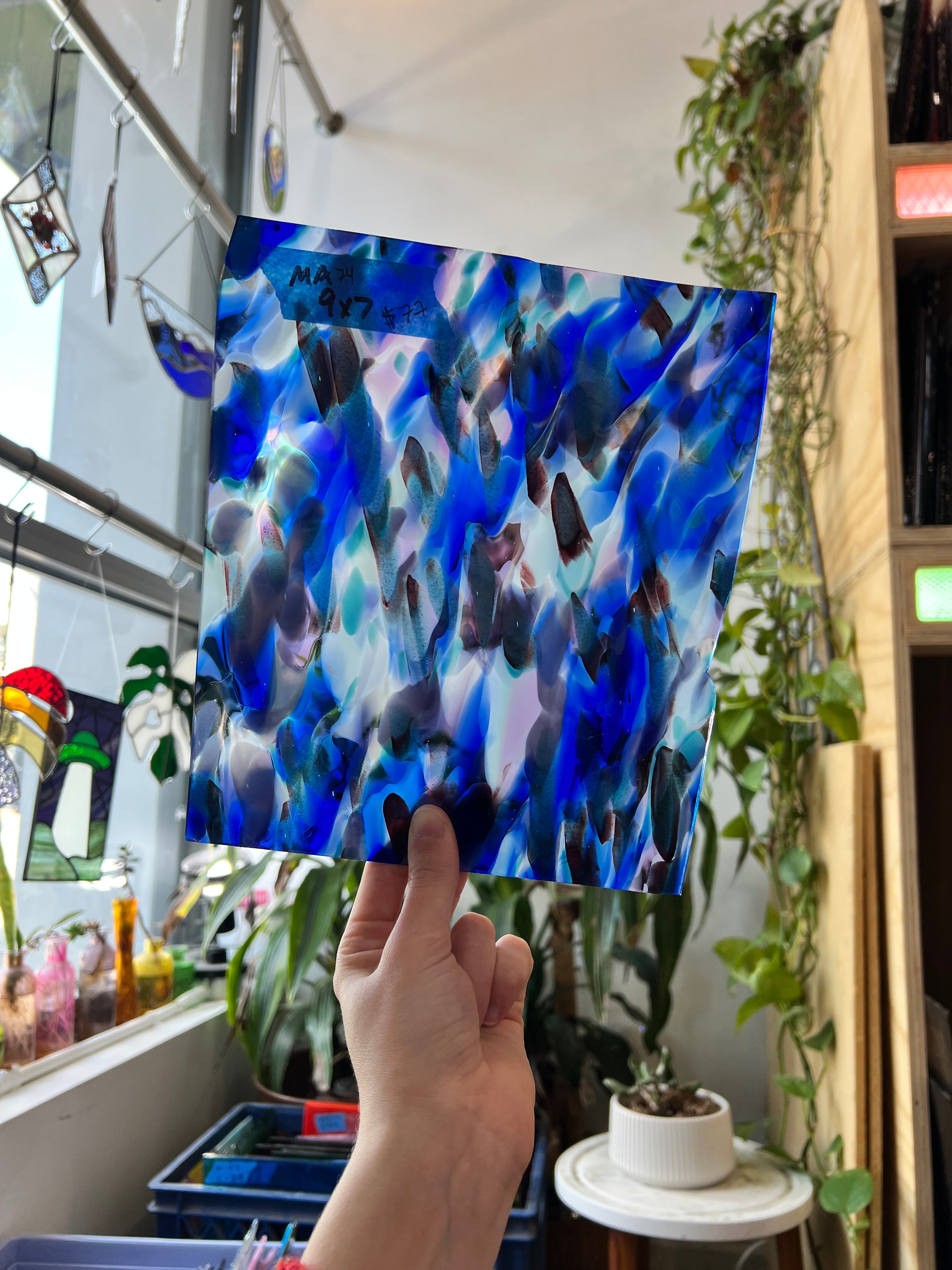 Hydrangea Haze COGW by Monarch Glass Sheet Glass Colorado Glassworks MA74 (9x7in)